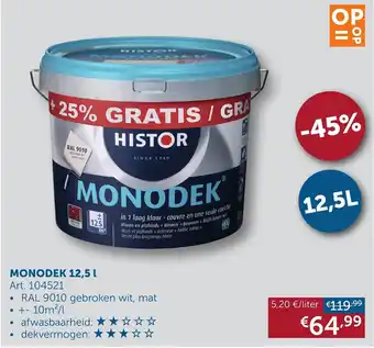 Zelfbouwmarkt Monodek 12.5L RAL 9010 Gebroken Wit Mat aanbieding