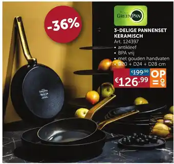 Greenpan 3-Delig Pannenset Keramisch