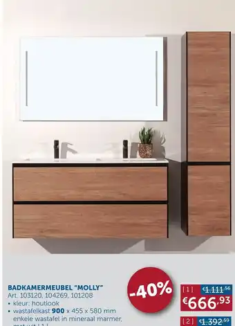 Zelfbouwmarkt Badkamermeubel Molly Wastafelkast 900 x 455 x 580mm Enkele Wastafel in Mineraal Marmer , Met Wit aanbieding