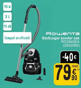 Cora Rowenta Stofzuiger Zonder Zak RO3945EA aanbieding