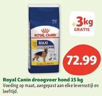 Maxi Zoo Royal canin droogvoer hond 15 kg aanbieding