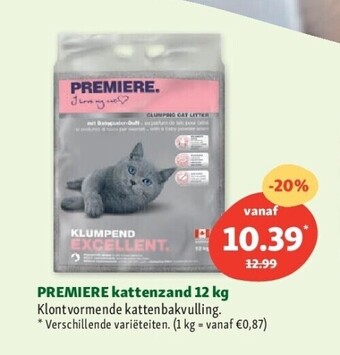 Maxi Zoo Premiere kattenzand 12 kg aanbieding