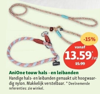 Maxi Zoo Anione touw hals - en leibanden aanbieding