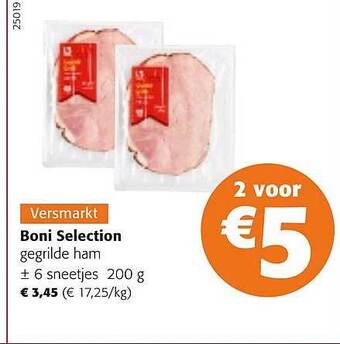 Colruyt Boni selection gegrilde ham aanbieding