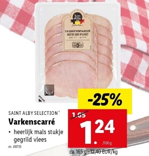Saint Alby selection varkenscarré per 100 g nr. 09735 promotie bij Lidl