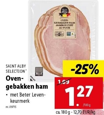 Lidl Saint Alby selection ovengebakken ham per 100 g nr. 09715 aanbieding