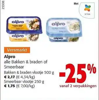 Colruyt Alpro bakken & braden of smeerbaar aanbieding