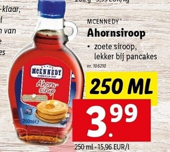 Lidl Mcennedy ahornsiroop 250 ml nr. 106210 aanbieding