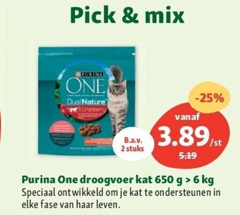 Maxi Zoo Purina one droogvoer kat 650 g > 6 kg aanbieding
