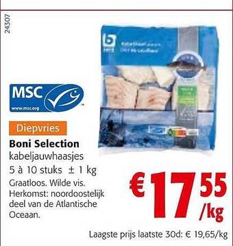 Colruyt Boni selection kabeljauwhaasjes aanbieding