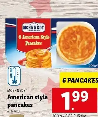Lidl Mcennedy american style pancakes 6 pancakes nr. 6600113 aanbieding