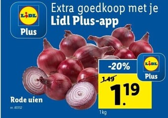 Lidl Rode uien 1 kg nr. 83352 aanbieding
