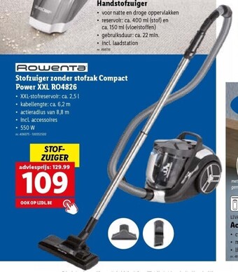 Rowenta Stofzuiger Zonder Stofzak Compact Power XXL RO4826