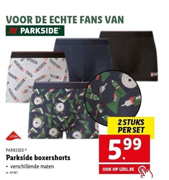 Lidl Parkside boxershorts 2 stuks per set nr. 411461 aanbieding