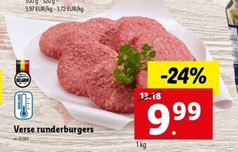 Lidl Verse runderburgers 1 kg nr. 03389 aanbieding