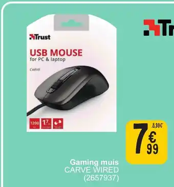 Cora Trust gaming muis carve wired (2657937) aanbieding