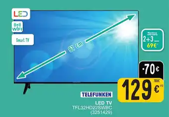 Cora Telefunken led tv TFL32HD22SWBC (3251429) 81cm aanbieding