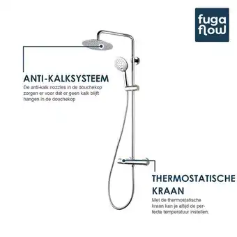 Fugaflow faro regendoucheset - regendouche met thermostaat - chroom