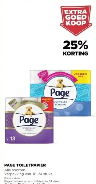 Jumbo Page toiletpapier alle soorten verpakking van 18-24 stuks aanbieding