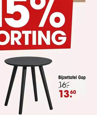 Kwantum Bijzettafel gap aanbieding