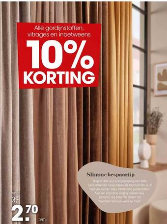 Kwantum Gordijnstoffen, vitrages en inbetweens aanbieding