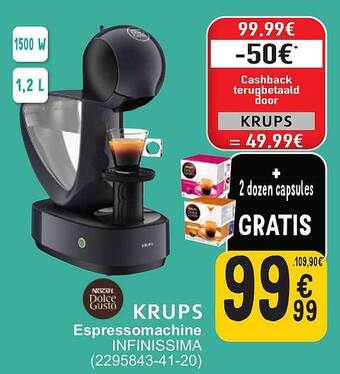Cora Krups espressomachine aanbieding