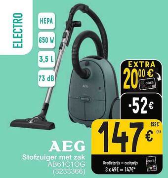 Cora Aeg stofzuiger met zak aanbieding