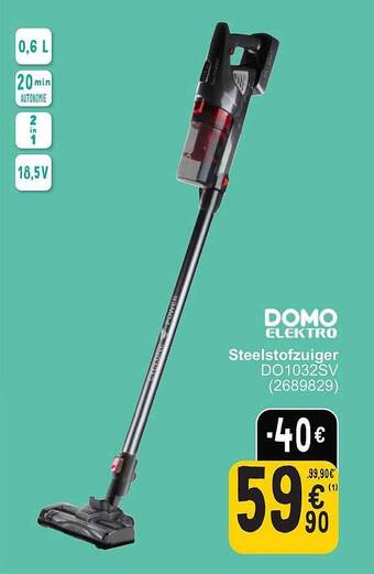 Cora Domo elektro steelstofzuiger aanbieding
