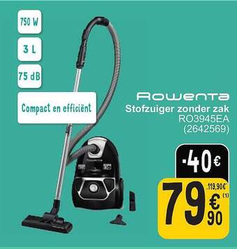 Cora Rowenta stofzuiger zonder zak aanbieding