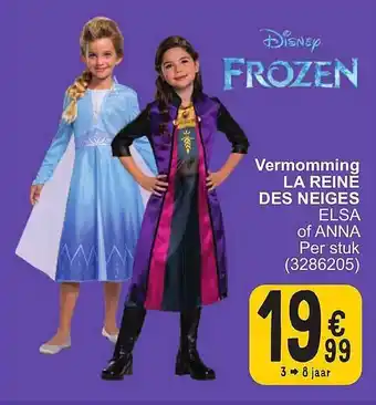 Cora Vermomming la reine des neiges aanbieding