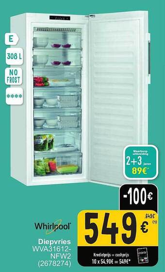 Cora Whirlpool diepvries aanbieding