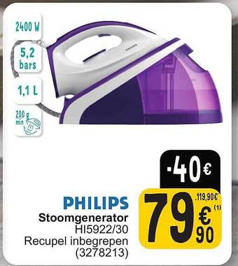 Cora Philips stoomgenerator aanbieding