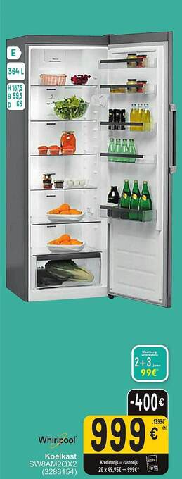 Cora Whirlpool koelkast aanbieding