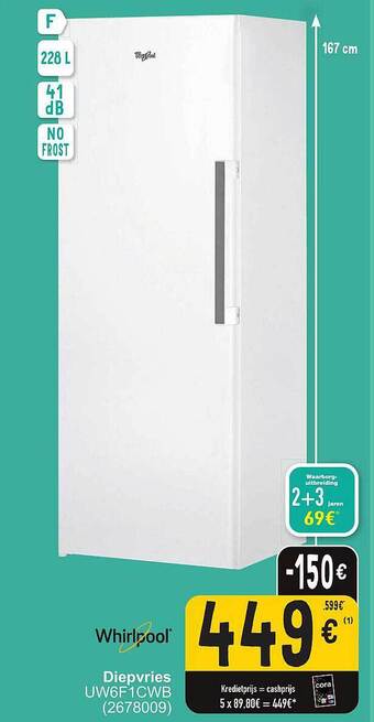 Cora Whirlpool diepvries aanbieding