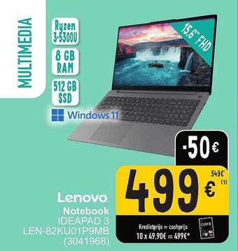 Cora Lenovo notebook ideapad 3 aanbieding