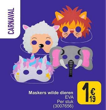 Maskers wilde dieren eva