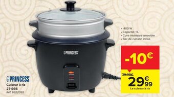 Carrefour Princess Cuiseur a Riz 271936 aanbieding