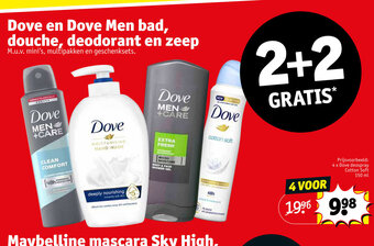 Kruidvat Dove en Dove Men Bad, Douche , Deodorant en Zeep 2+2 Gratis aanbieding