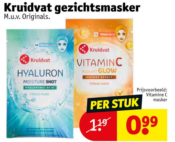 Kruidvat Gezichtsmasker promotie bij Kruidvat