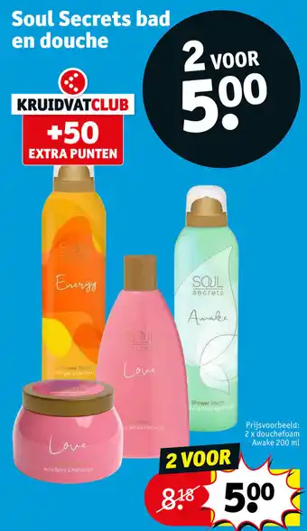 Kruidvat Soul Secrets Bad en Douche 2 voor aanbieding