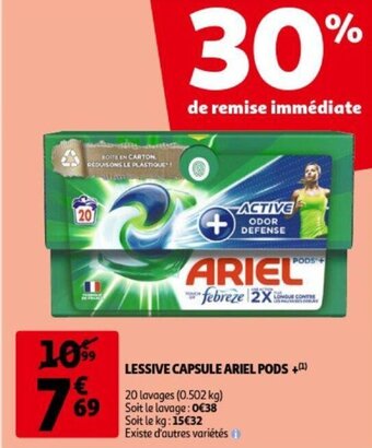 Auchan Lessive Capsule Ariel Pods aanbieding