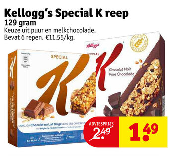 Kruidvat Kellogg's Special K Reep 129gram aanbieding