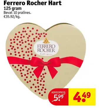 Kruidvat Ferrero Rocher Hart 125gram aanbieding