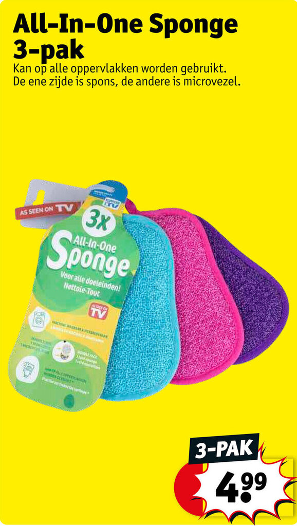 All in One Sponge 3-Pak promotie bij Kruidvat