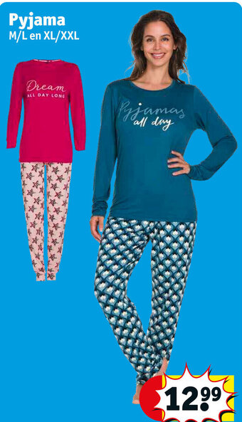 Kruidvat Pyjama M/L en XL/XXL aanbieding
