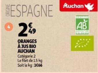 Auchan Oranges A Jus Bio Auchan aanbieding