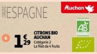 Auchan Citrons Bio Auchan aanbieding