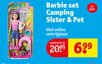 Kruidvat Barbie Set Camping Sister & Pet aanbieding