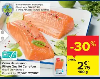 Coeur De Saumon Filiere Qualite Carrefour 100g