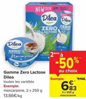Carrefour Dilea Gamma Zero Lactose 2 x 250g aanbieding